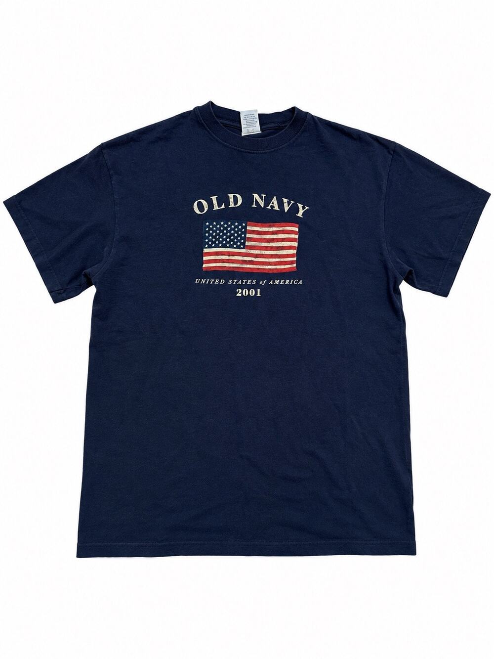 Vintage 2001 Old Navy American Flag T Shirt Men’s Large Y2K USA Patriotic Navy